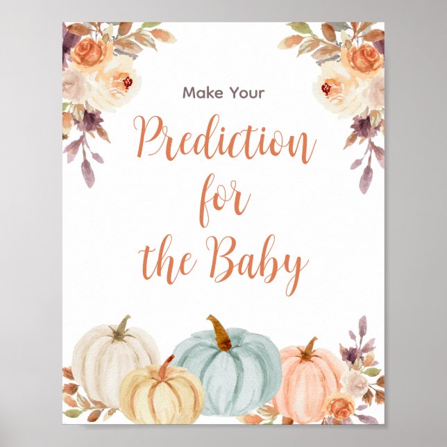 Pumpkin Rustic Blommigt Predictions for baby Poste Poster (Framsidan)
