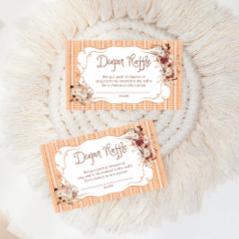 Pumpkin Rustic Boho Blommigt Diaper Raffle Biljett Tilläggskort