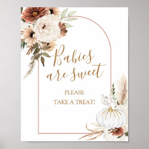 Pumpkin Rustic Boho Fall in kärlek Spädbarn är Swe Poster