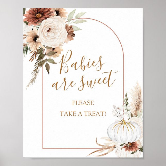 Pumpkin Rustic Boho Fall in kärlek Spädbarn är Swe Poster (Framsidan)