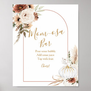 Pumpkin Rustic Boho faller i Kärlek Mamma-osa Pub Poster