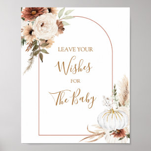 Pumpkin Rustic Boho faller i Kärlek Önskemål för B Poster
