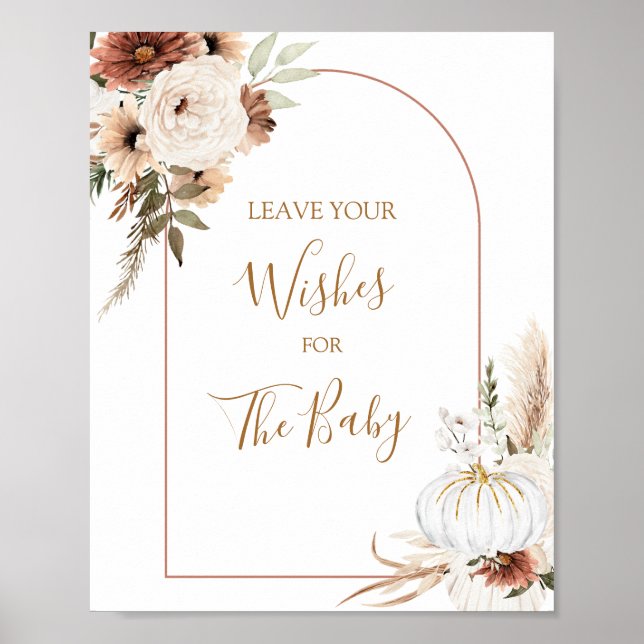 Pumpkin Rustic Boho faller i Kärlek Önskemål för B Poster (Framsidan)