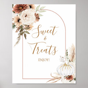 Pumpkin Rustic Boho faller i kärlek-söt och -tatus Poster