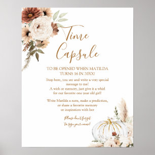 Pumpkin Rustic Boho faller in Kärlek Time Capsule Poster