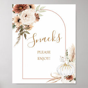 Pumpkin Rustic Boho sjunker i Kärlek-skyltssignatu Poster