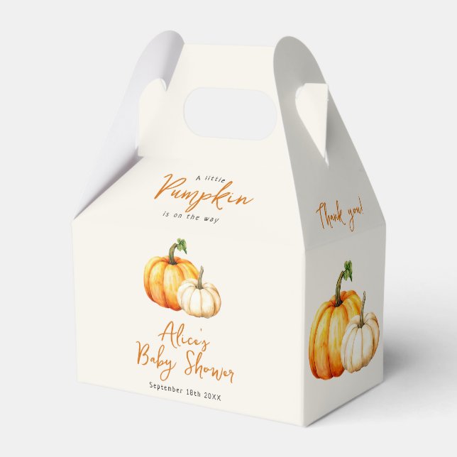 Pumpkin Rustic Fall Baby Shower Presentaskar (Framsidan Sidan)