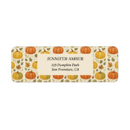 Pumpkin Rustic Fall & Höst löv Säsong Mail Returadress Etikett