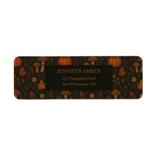 Pumpkin Rustic Fall & Höst löv Säsong Mail Returadress Etikett
