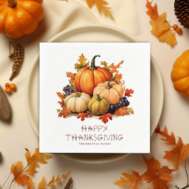 Pumpkin Rustic Thanksgiving Dinner Friendsgiving Pappersservett