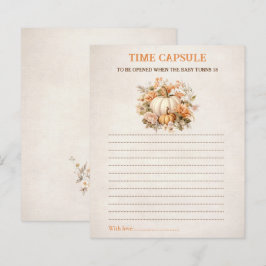 Pumpkin Rustic Time Capsule Card Fall Baby Shower