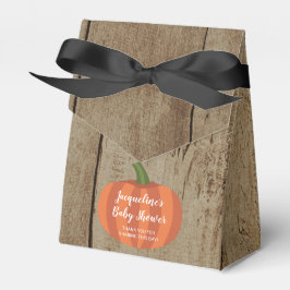 Pumpkin Rustic Wood Mönster Fall Baby Shower Presentaskar