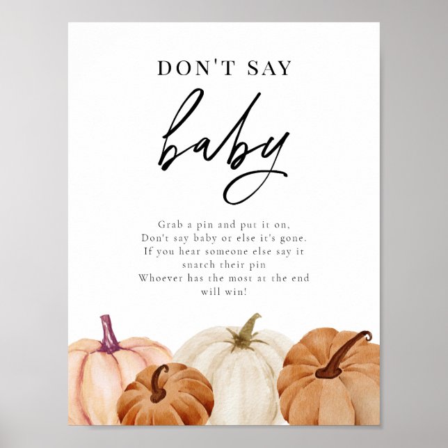 Pumpkin Säg inte Baby-spelsignatur Poster (Framsidan)