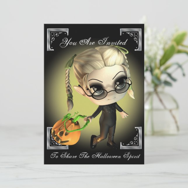 Pumpkin Sayer Halloween fest-inbjudan Inbjudningar (Stående Fram)