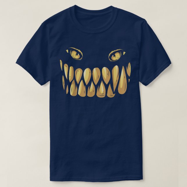 Pumpkin Scary Ansikte Costume Scary Pumpkin Hallow T Shirt (Design framsida)