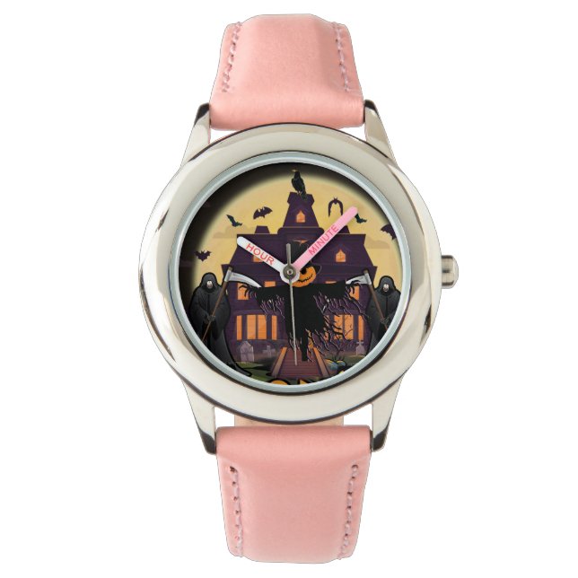 Pumpkin Scary House, Halloween Armbandsur (Framsida)