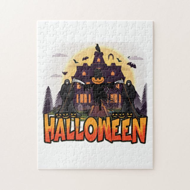 Pumpkin Scary House, Halloween Pussel (Vertikal)