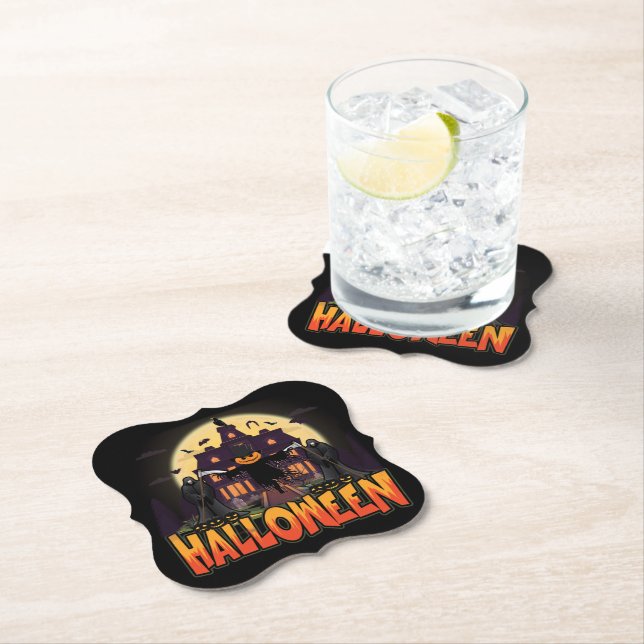 Pumpkin Scary House, Halloween Underlägg Papper (Insitu)