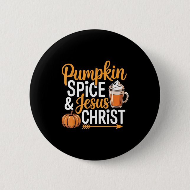 Pumpkin Sce And Jesus Christ Christian Fall Autumn Knapp (Framsida)