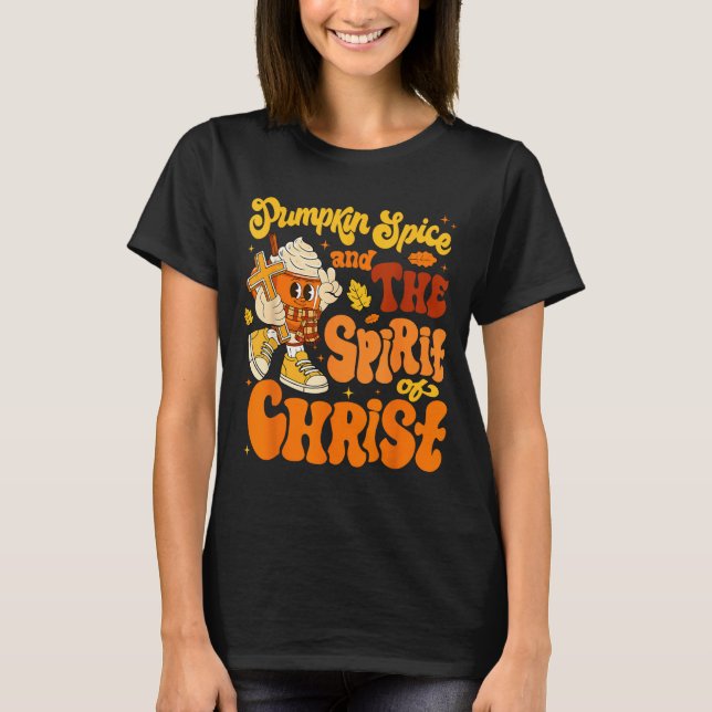 Pumpkin Sce And Jesus Christ Funny Fall Christian  T Shirt (Framsida)