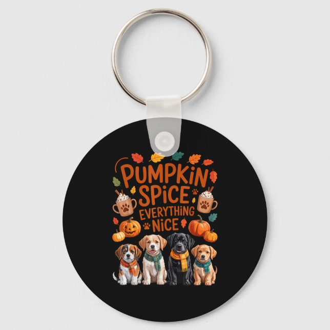 Pumpkin Sce Everything Nice Fall Dog Lovers Addict Nyckelring (Framsida)