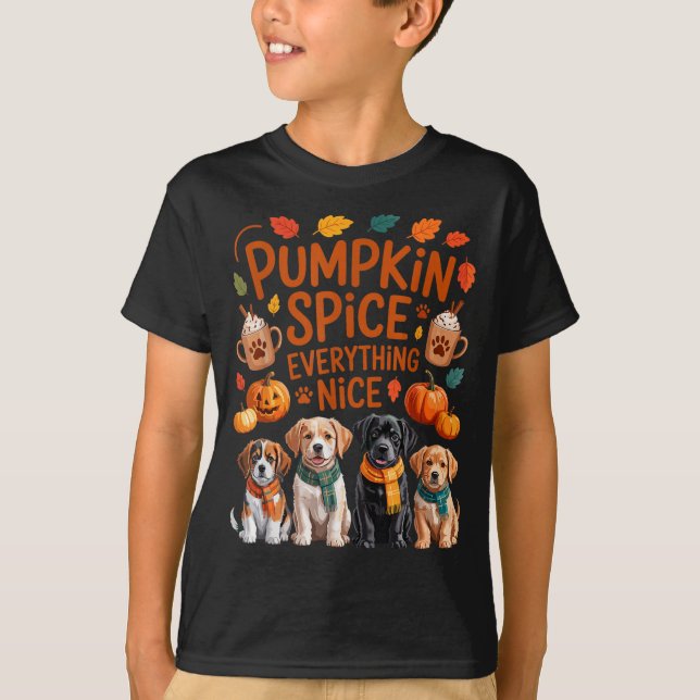 Pumpkin Sce Everything Nice Fall Dog Lovers Addict T Shirt (Framsida)