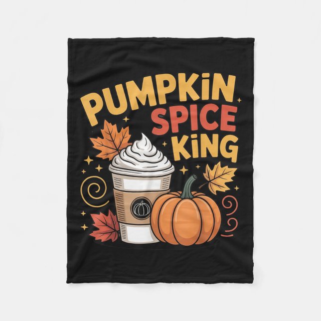 Pumpkin Sce Kung Cute Fall Coffee Design Fleecefilt (Framsidan)