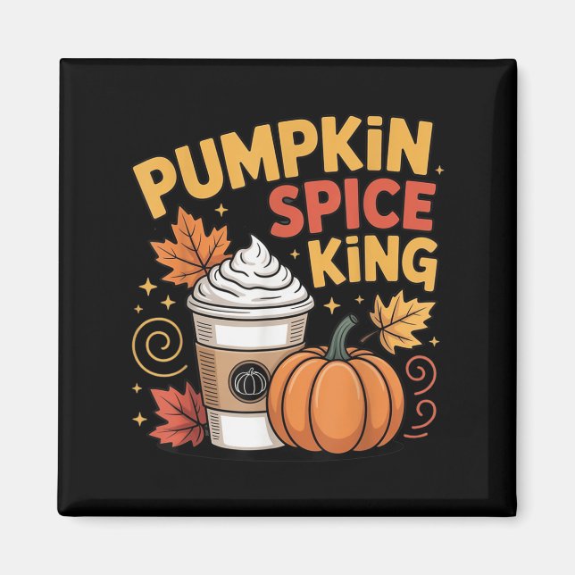 Pumpkin Sce Kung Cute Fall Coffee Design Magnet (Framsidan)