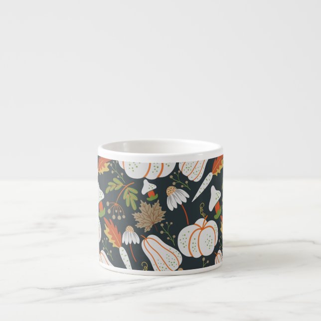 Pumpkin seamless pattern floral black and white espressomugg (Framsidan)