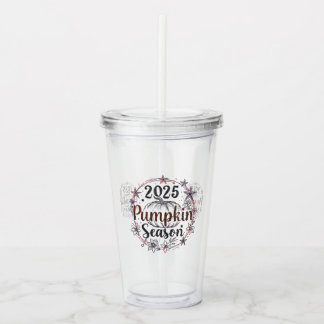 Pumpkin Season 2025 - Elegant Autumn Acrylic Tumbl Take Away Mugg