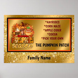 Pumpkin Season Autumn Anpassa text och Färg Poster
