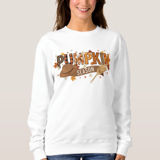 Pumpkin Season Autumn Sweatshirt T Shirt (Framsida)