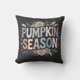 Pumpkin Season – Blue Floral Retro Coussin Kudde