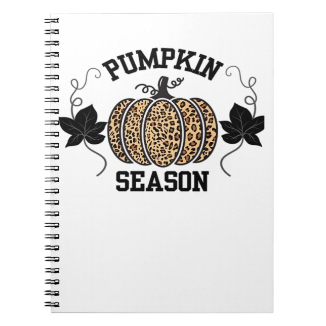 Pumpkin Season Cheetah Skriv ut Pumpkin Fall Desig Anteckningsbok (Framsidan)