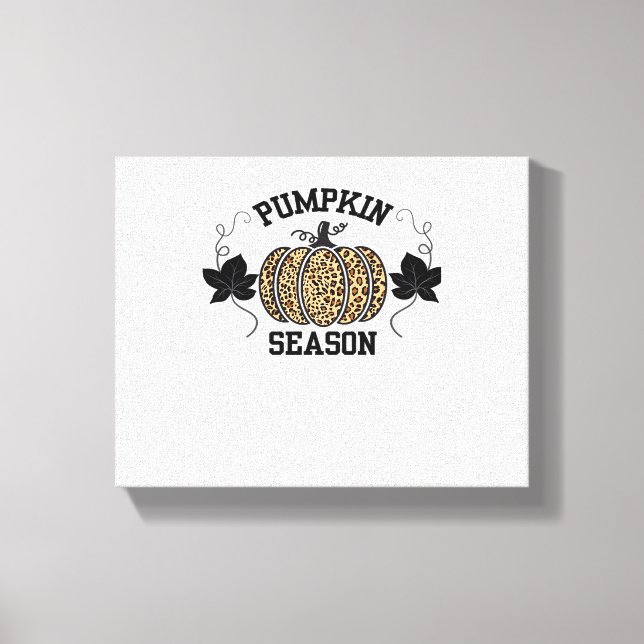 Pumpkin Season Cheetah Skriv ut Pumpkin Fall Desig Canvastryck (Framsida)