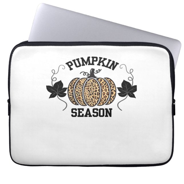 Pumpkin Season Cheetah Skriv ut Pumpkin Fall Desig Laptop Fodral (Framsidan)
