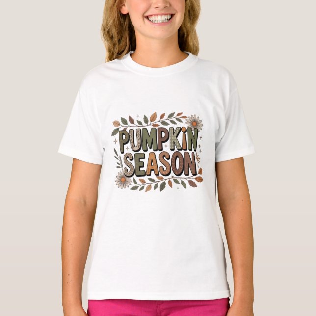 Pumpkin Season – Earthy Leaves T-shirt  (Framsida)