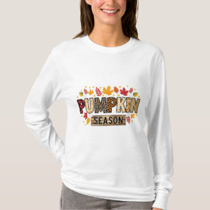 Pumpkin Season Fall Aesthetic T-Shirt Hösten Pat