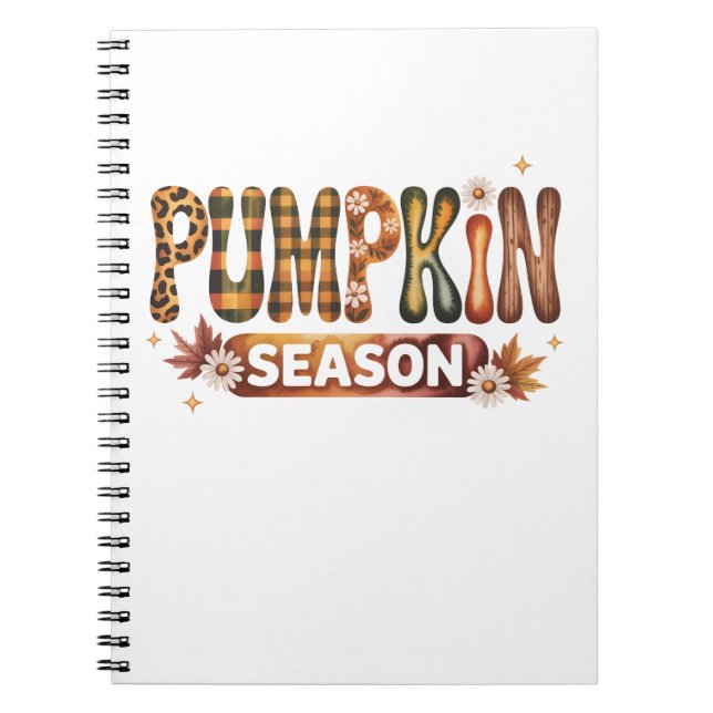 Pumpkin Season Fall Boho Anteckningsbok (Framsidan)