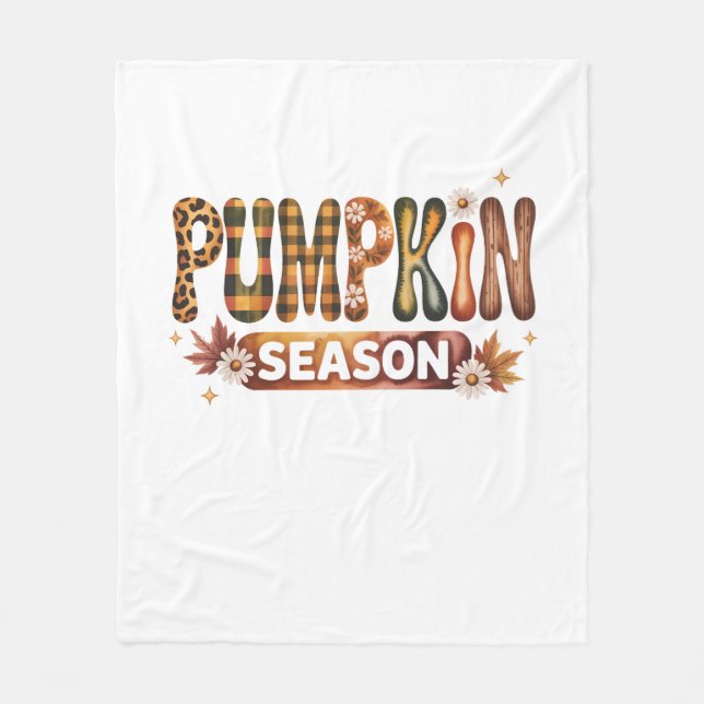 Pumpkin Season Fall Boho Fleecefilt (Framsidan)