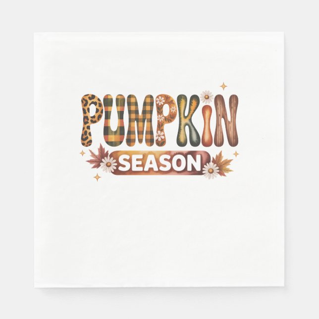 Pumpkin Season Fall Boho Pappersservett (Framsidan)