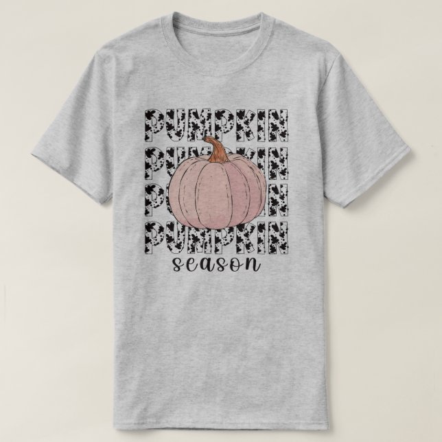 Pumpkin Season Fall Höst löv T Shirt (Design framsida)