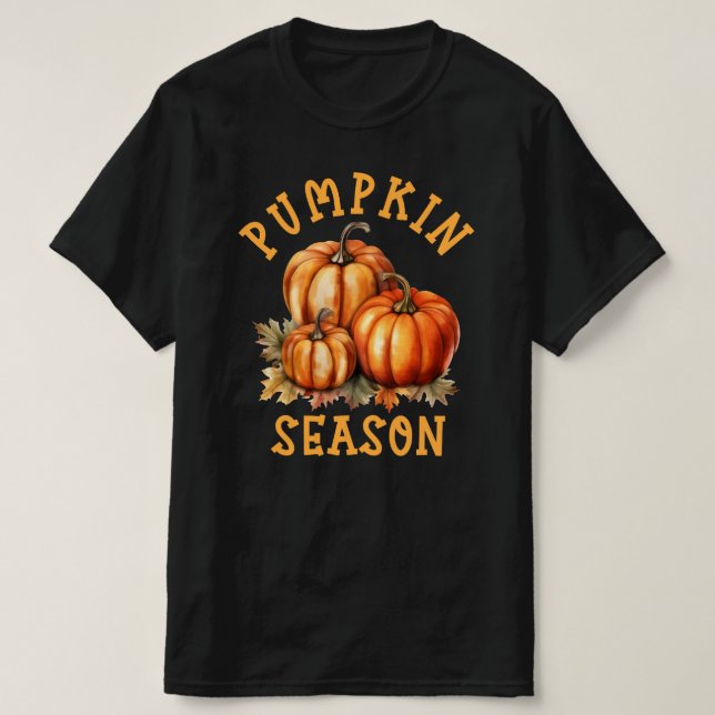 Pumpkin Season Fall Höst löv T Shirt (Design framsida)