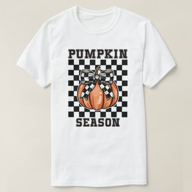 Pumpkin Season Fall Höst löv T Shirt (Design framsida)