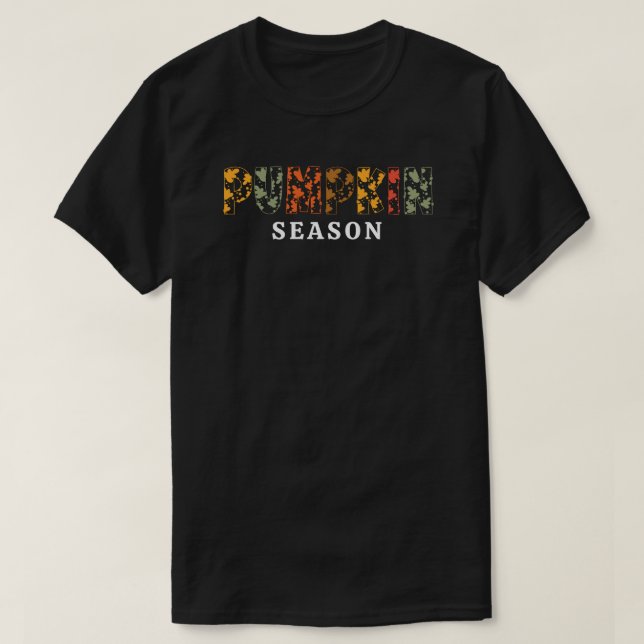 Pumpkin Season Fall Höst löv T Shirt (Design framsida)