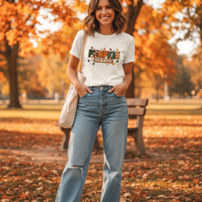 Pumpkin Season Fall Rustic Thanksgiving för hösten T Shirt (Skapare uppladdad)