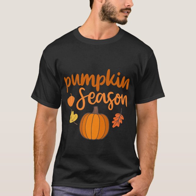 Pumpkin Season Fall T Shirt (Framsida)