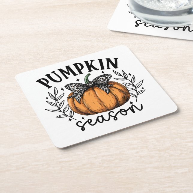 Pumpkin Season Fall Thanksgiving Party Underlägg Papper Kvadrat (Vinklad)