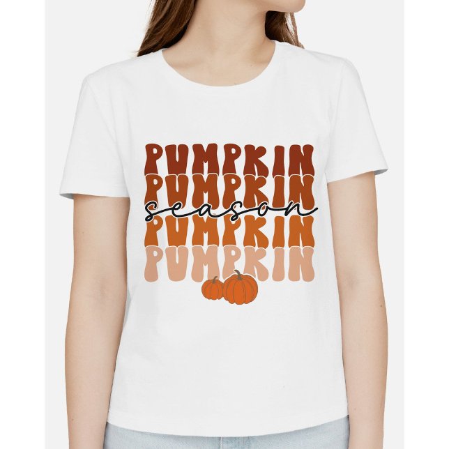Pumpkin Season - höst Thanksgiving T Shirt (Skapare uppladdad)
