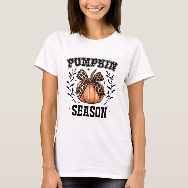 Pumpkin Season - Mysigt höstdesign T Shirt (Framsida)